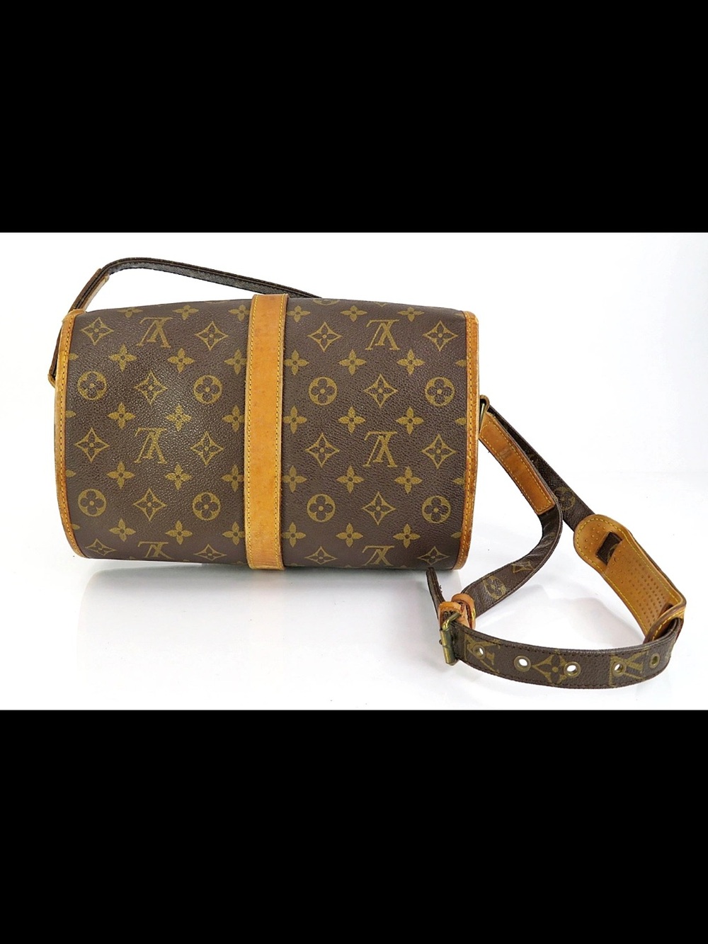 Louis Vuitton Monogram Crossbody Bag in Brown & Tan Leather Trim - Picture 2 of 16